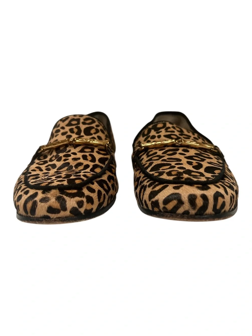 J. McLaughlin Dillon Calf Hair Leopard Print Leather Loafers Size 8.5 Officewear